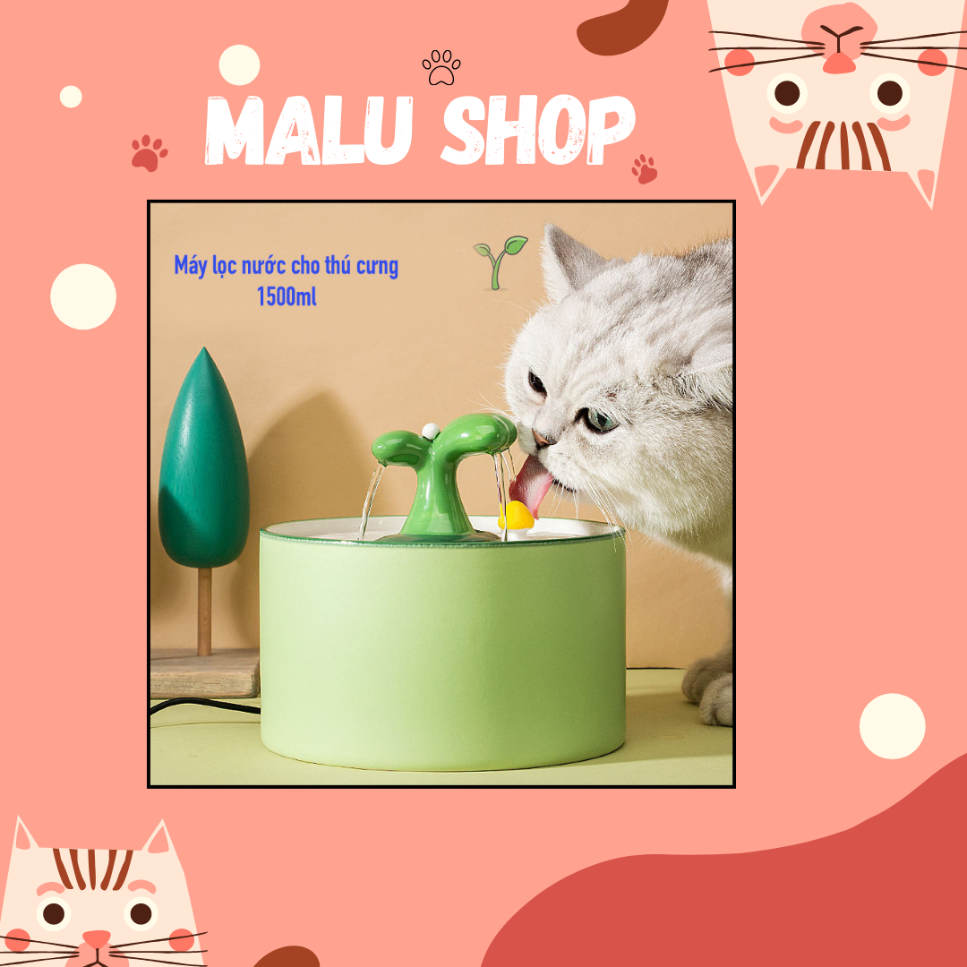 [TẶNG THÊM LÕI LỌC + MIẾNG BÔNG + MIẾNG HÍT CỐ ĐỊNH] Máy Lọc Nước Cho Chó Mèo
