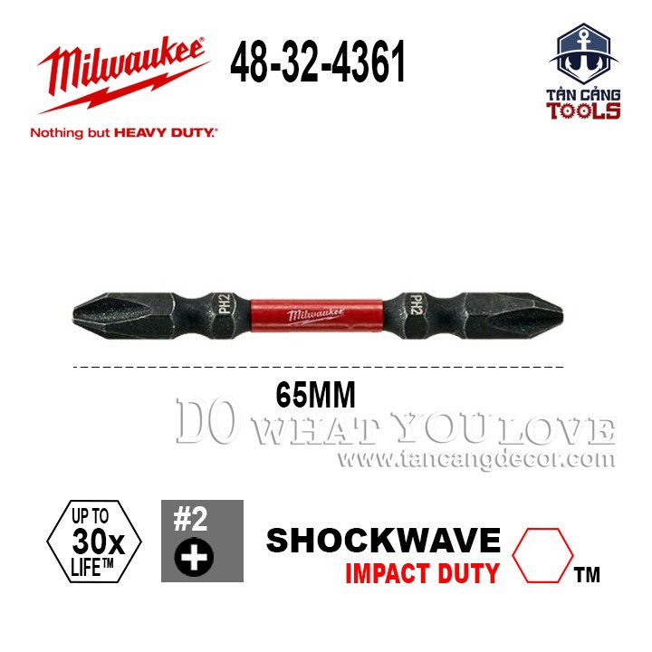 Mũi Bắt Vít Milwaukee PH2 65 mm 48 - 32 - 4361