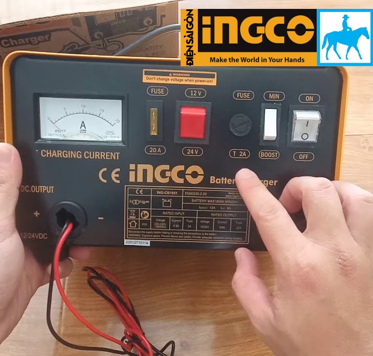 Máy sạc bình điện ắc qui 12V 24V INGCO TOTAL ING-CB1601