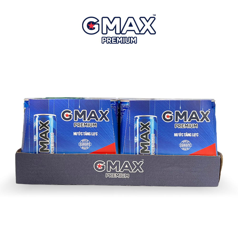 Thùng 24 lon nước tăng lực Gmax Premium vị Classic (250ml x 24)