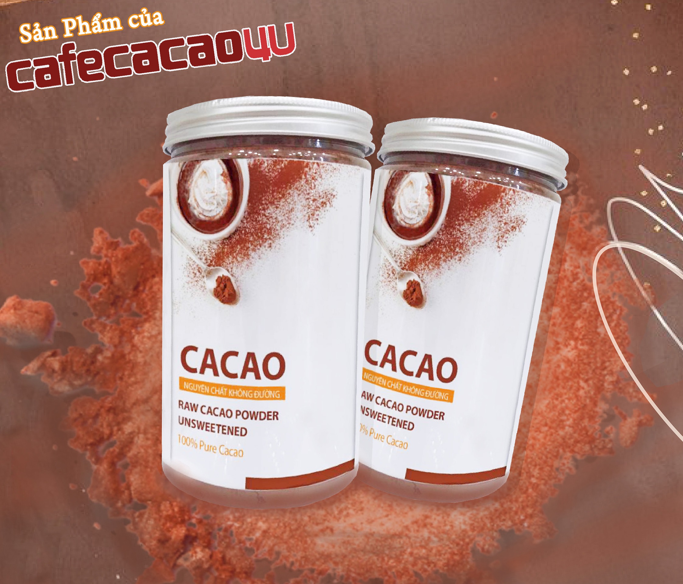 Bộ đôi Cacao nguyên chất Authentique - Hũ 220gr - Hỗ trợ giảm cân