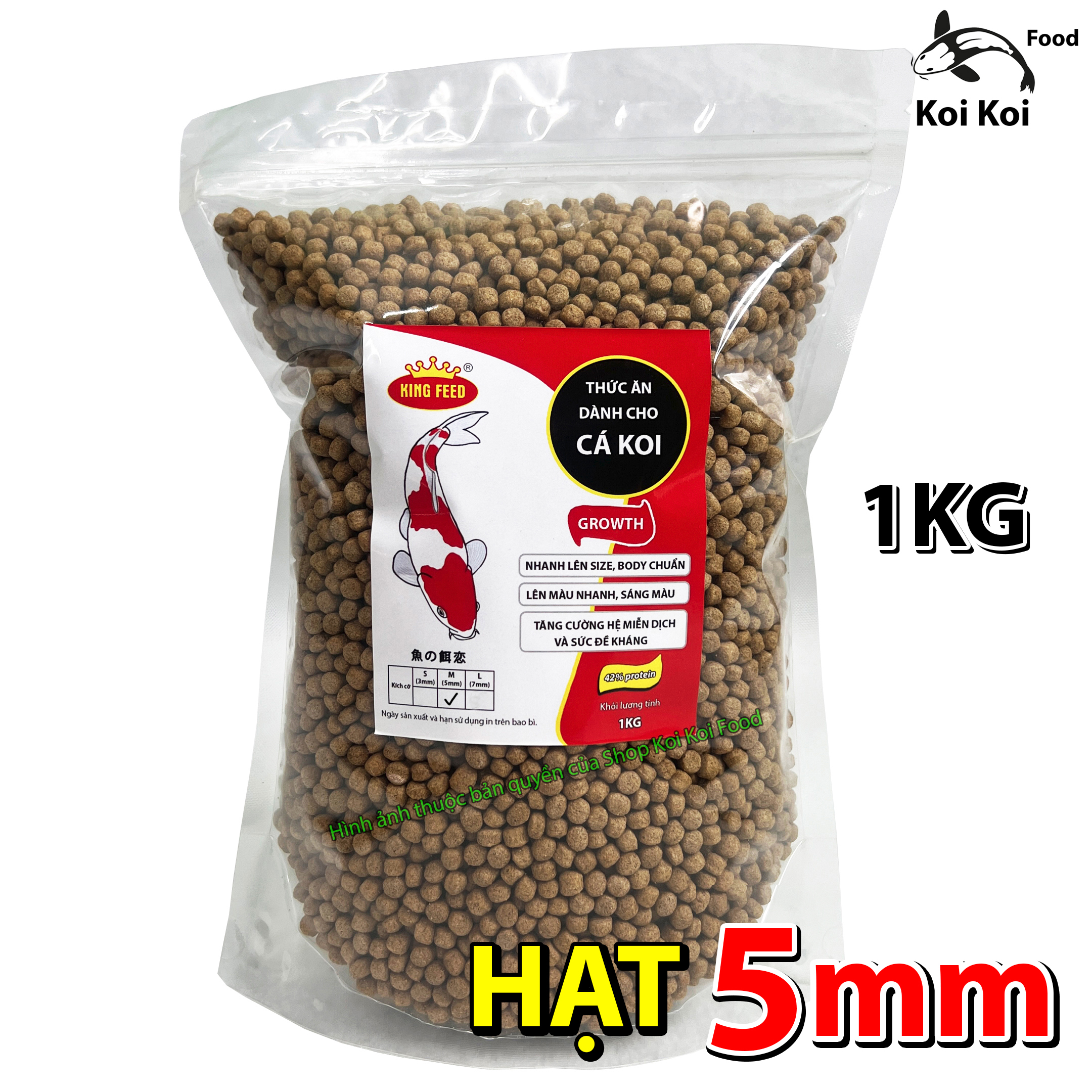 Thức Ăn Cho Cá Koi Trưởng Thành (size 5mm) KING FEED