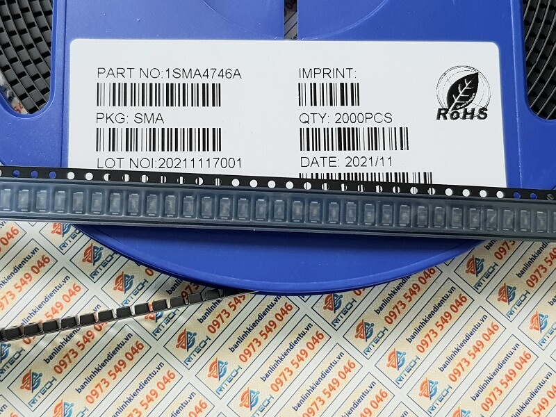 [Combo 10 chiếc] 1SMA4746A (746A) Diode Zenner chân dán 18V 1W DO-214AC