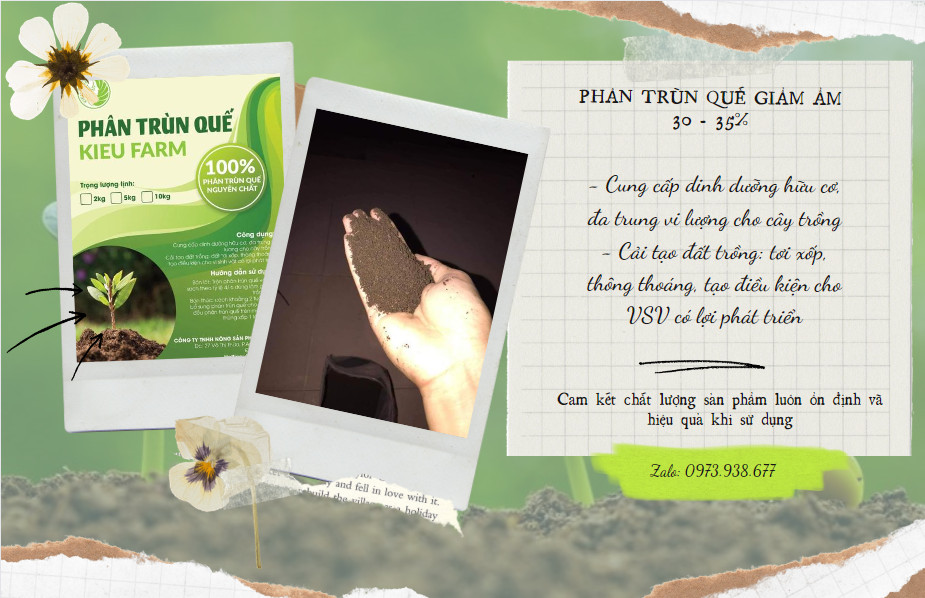 Phân trùn quế hữu cơ - độ ẩm 35% Kieu Farm 10kg