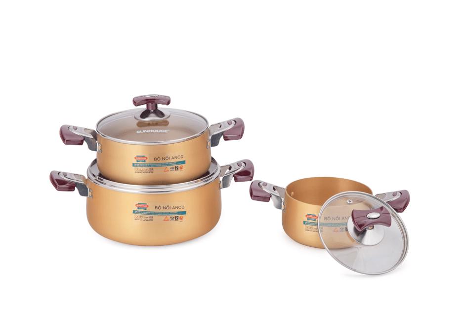 Bộ 3 nồi Sunhouse 6634 Cao Cấp