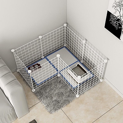 Combo 8 miếng Mảnh ghép chuồng chó đa năng kích thước 35x35cm tặng kèm 16 chốt nhựa để lắp ghép quây chó mèo, lắp ghép kệ