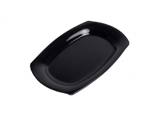 Đĩa Nhựa Melamine Oval Đen Bóng