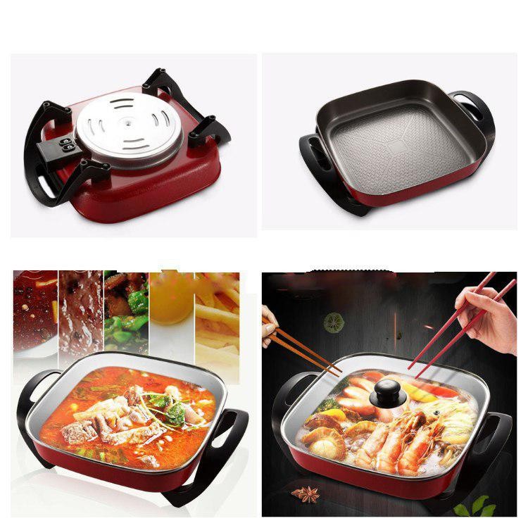 Nồi lẩu điện Magic MG-69  Mua ngay Nồi Chảo Lẩu Điện Vuông 30x30x9cm ( Bảo Hành 12 Tháng )