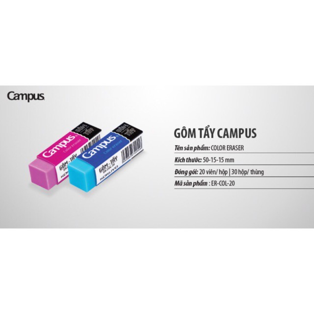 Gôm Tẩy Campus màu ER-COL-20