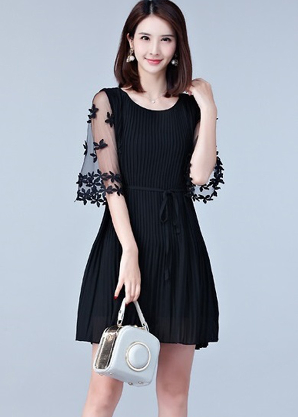 Đầm nữ phối ren dự tiệc da36
