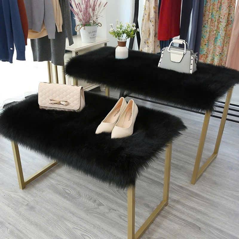 [HCM]Thảm lông dài Màu Đen - 1m x 1m6