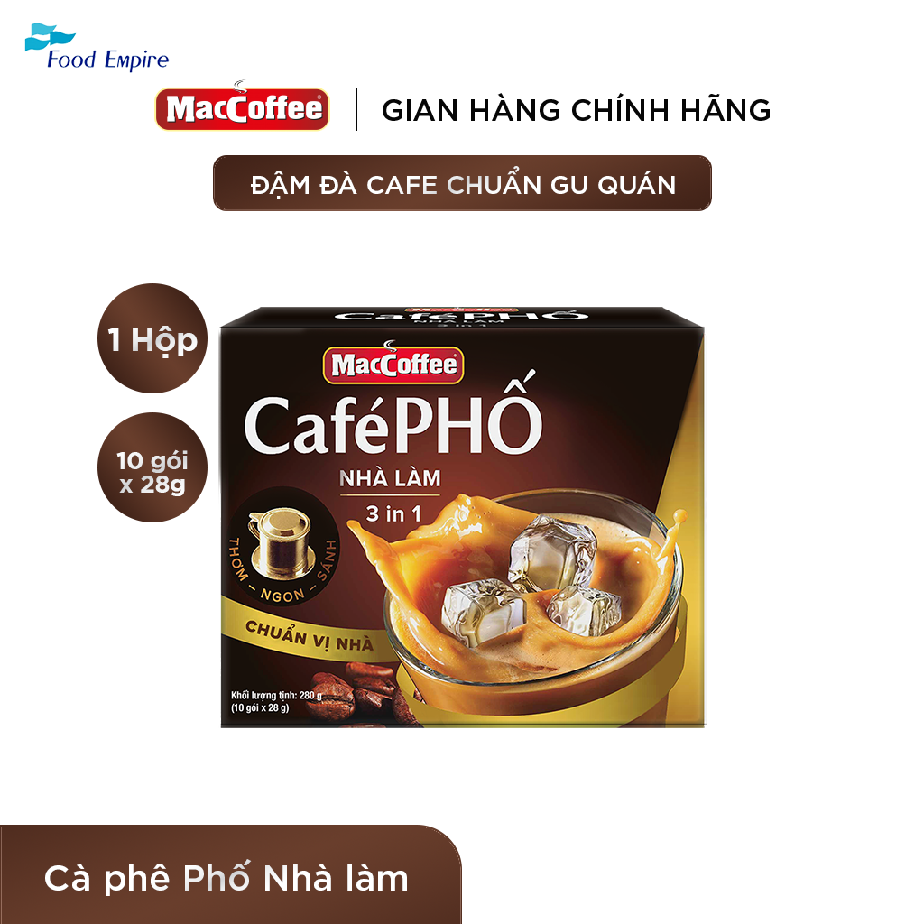 Cà phê Phố Nhà làm - MacCoffee (hộp 10 gói x 28g)