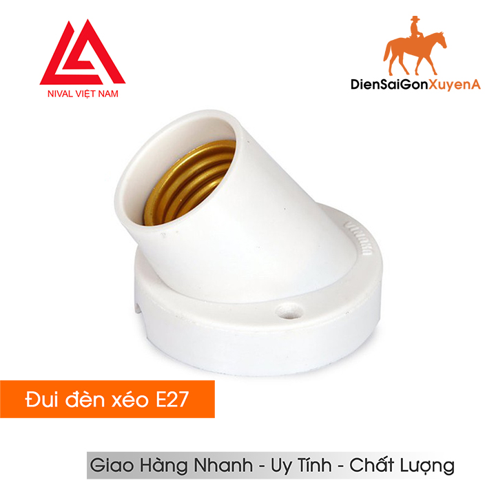 Đui đèn xéo tiêu chuẩn gắn tường E27 - Điện Sài Gòn Xuyên Á