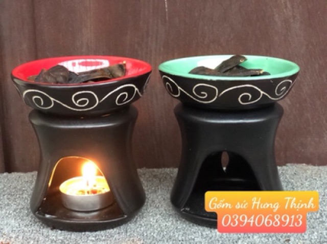 Bếp đốt bồ kết + 10 nến bơ sạch ( bếp đốt trống đồng )