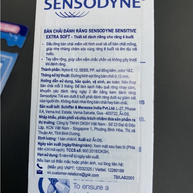 Bàn chải đánh răng Sensodyne cho răng ê buốt (1 cái)