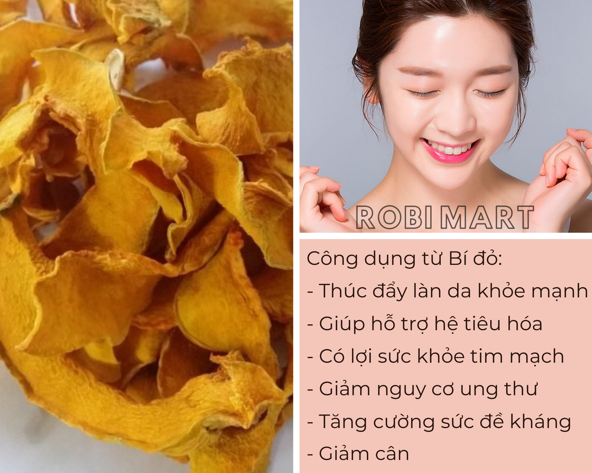 Bí đỏ thái lát sấy lạnh - Gói 20g