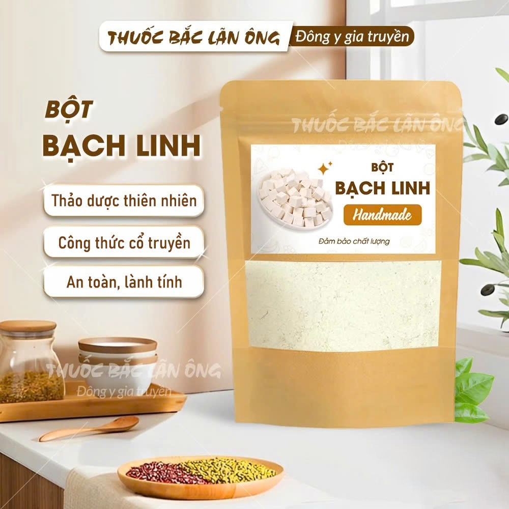 White Linh Powder 100g, Bach Phuc Linh Powder, Pure, Fragrant and Smooth, Used for Drinking, Facial Application - Lan Ong