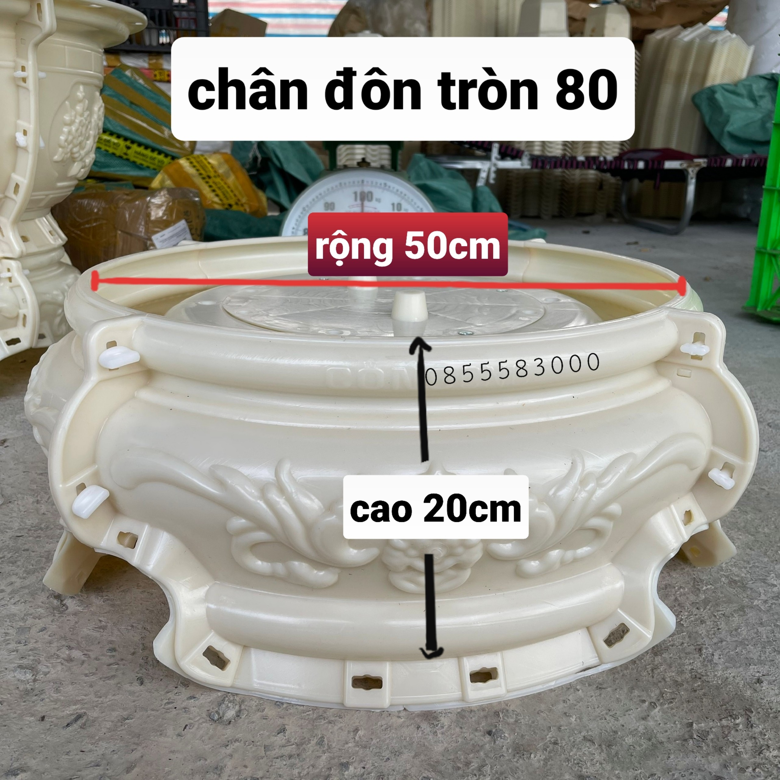 Khuôn đúc chân đôn tròn 80 có lòng tròng (không phải chậu)