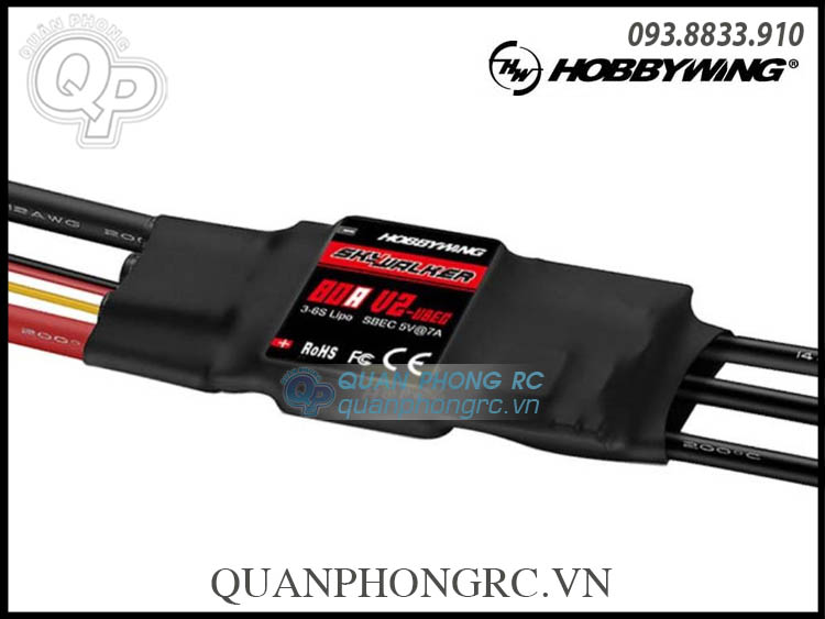 Điều tốc ESC Hobbywing Skywalker 80A V2  UBEC Brushless ESC (3-6S) 80060440