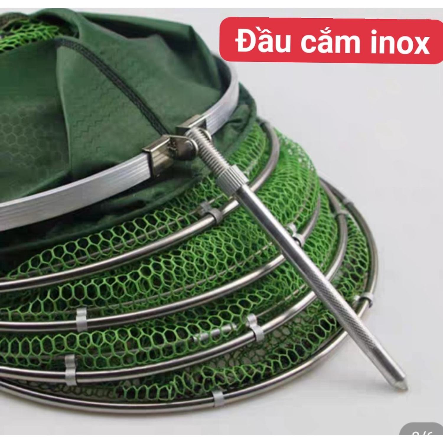 rọng đựng cá .giỏ đựng cá vành kim loại dài 1m5