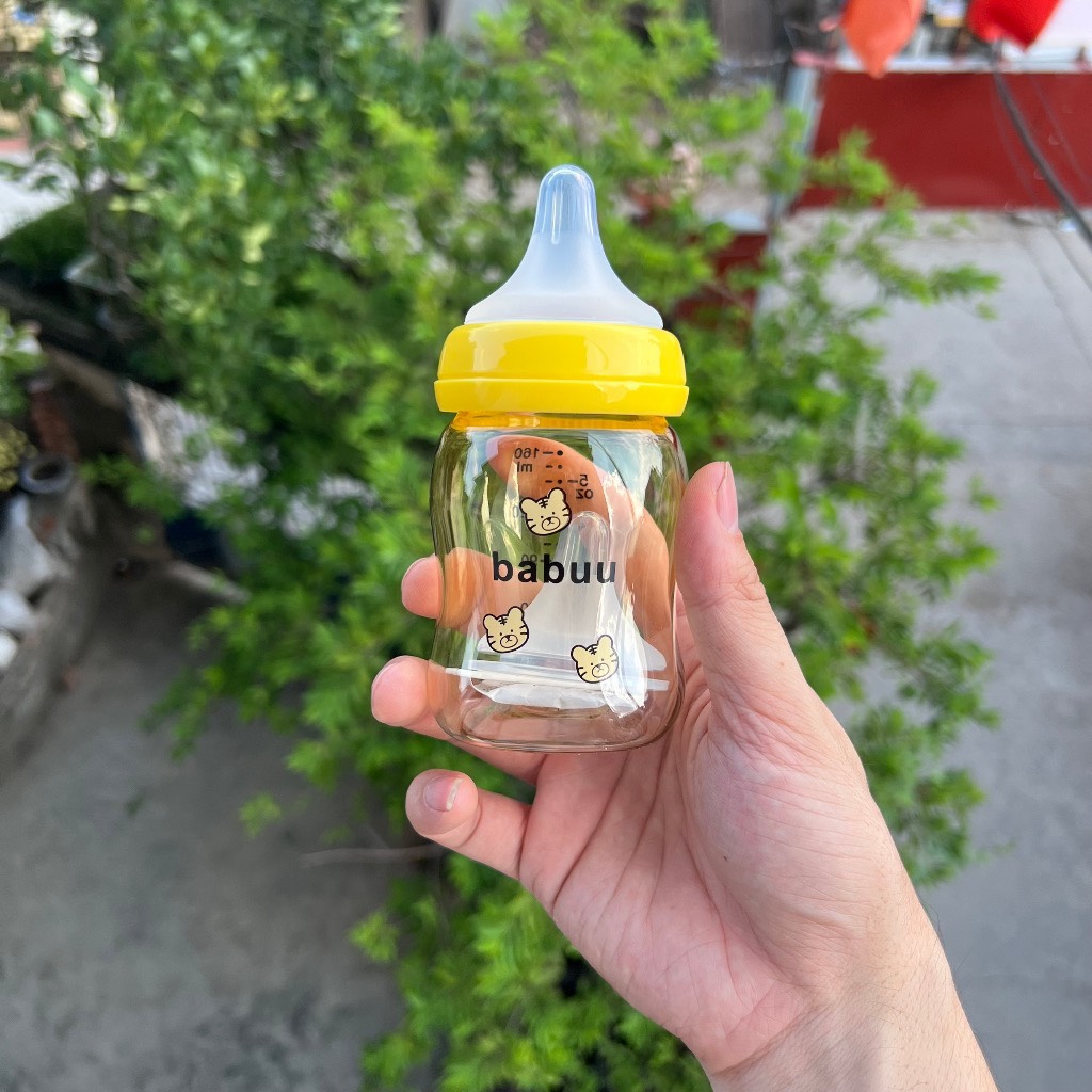 (Tặng núm) Bình sữa cổ rộng PPSU Babuu Hổ vàng 160ml-240ml
