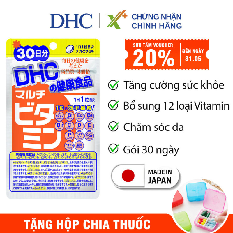 Viên uống Vitamin tổng hợp DHC Nhật Bản Multil Vitamins thực phẩm chức năng bổ sung 12 vitamin thiết yếu hàng ngày nâng cao sức khỏe, làm đẹp da 30 ngày XP-DHC-MUL30 cao cấp