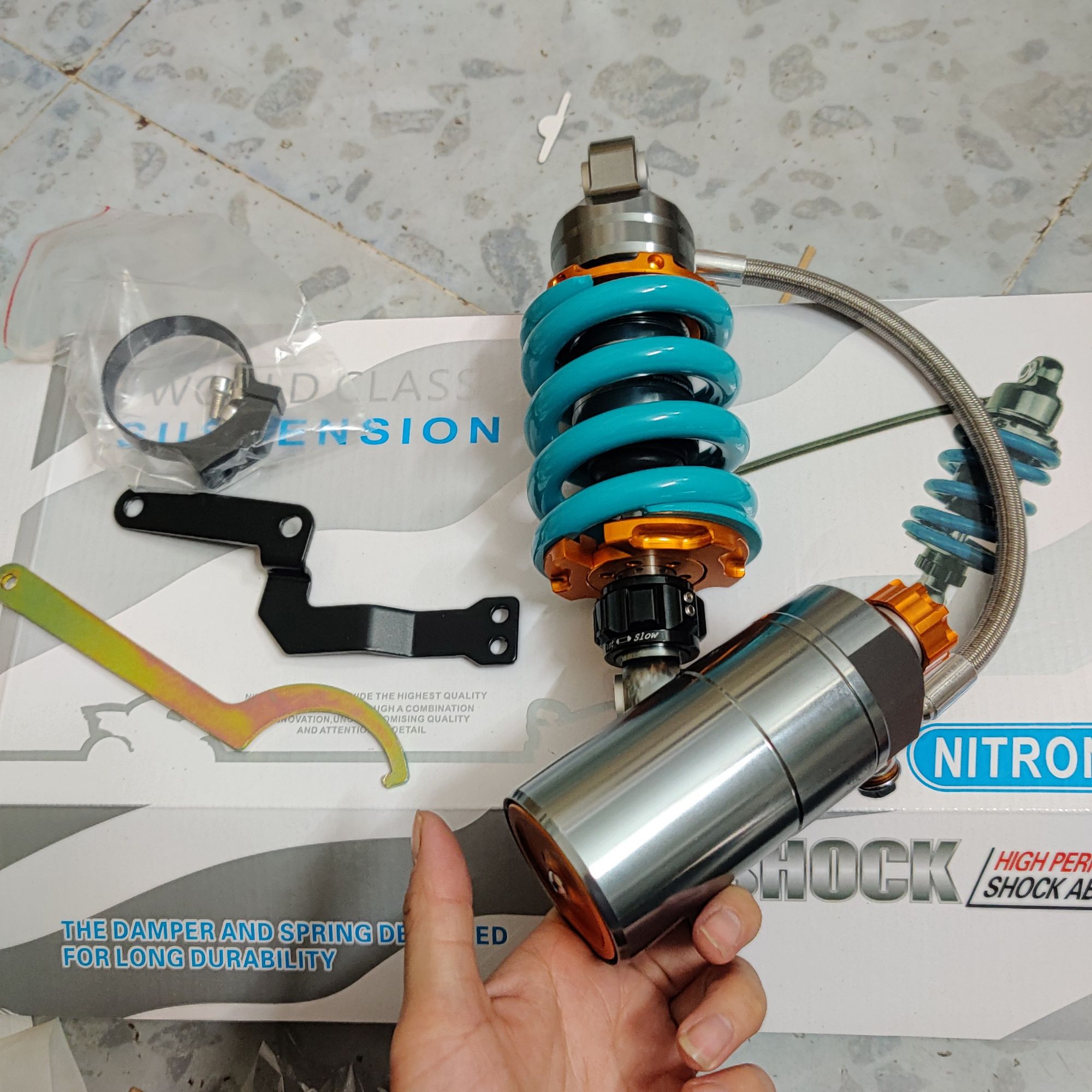 [HCM]phuộc nitron ex150 135 bình dầu lông đền cam