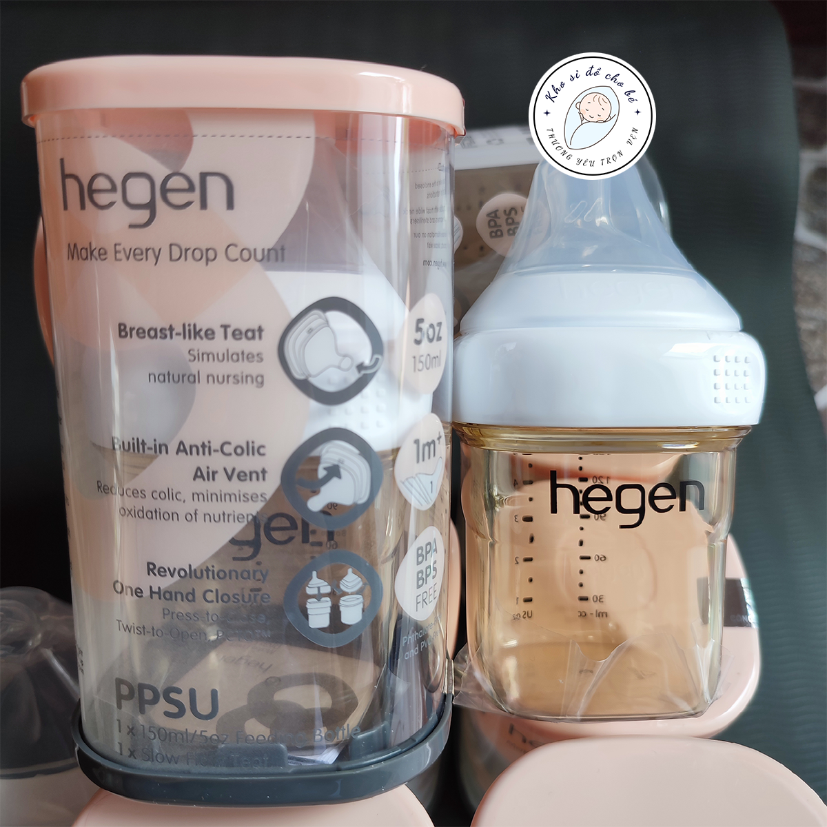 Bình sữa Hegen 150ml full hộp