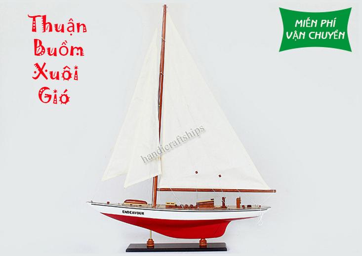 Thuận buồm xuôi gió Thuyền Endeavour 50cm (Đỏ - Trắng)