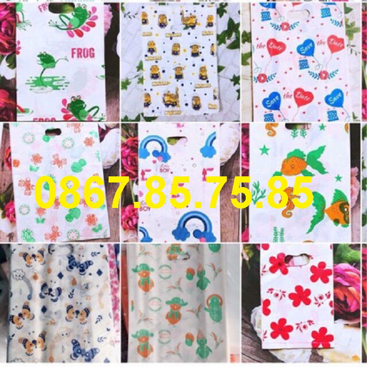 1Kg Túi Nilon Hột Xoài HD Nhám In Họa Tiết Đẹp, Đủ SIZE Chọn, Đựng Mỹ Phẩm