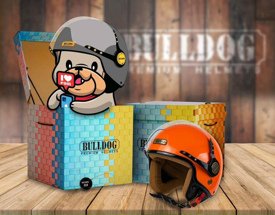 BULLDOG POM - MÀU CAM BÓNG/ GLOSSY ORANGE - MŨ BẢO HIỂM