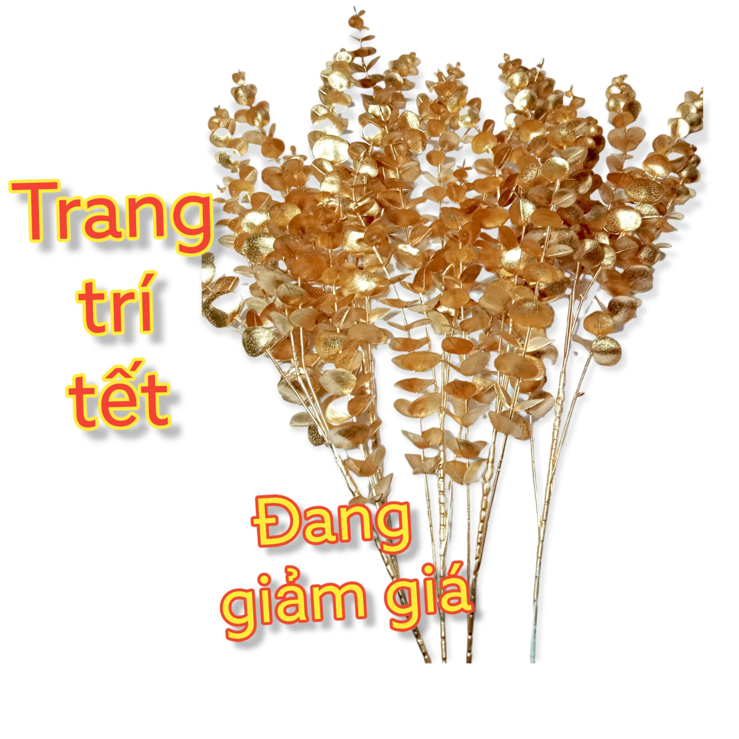 hoa lụa - cành vàng trang trí, rẻ quạt