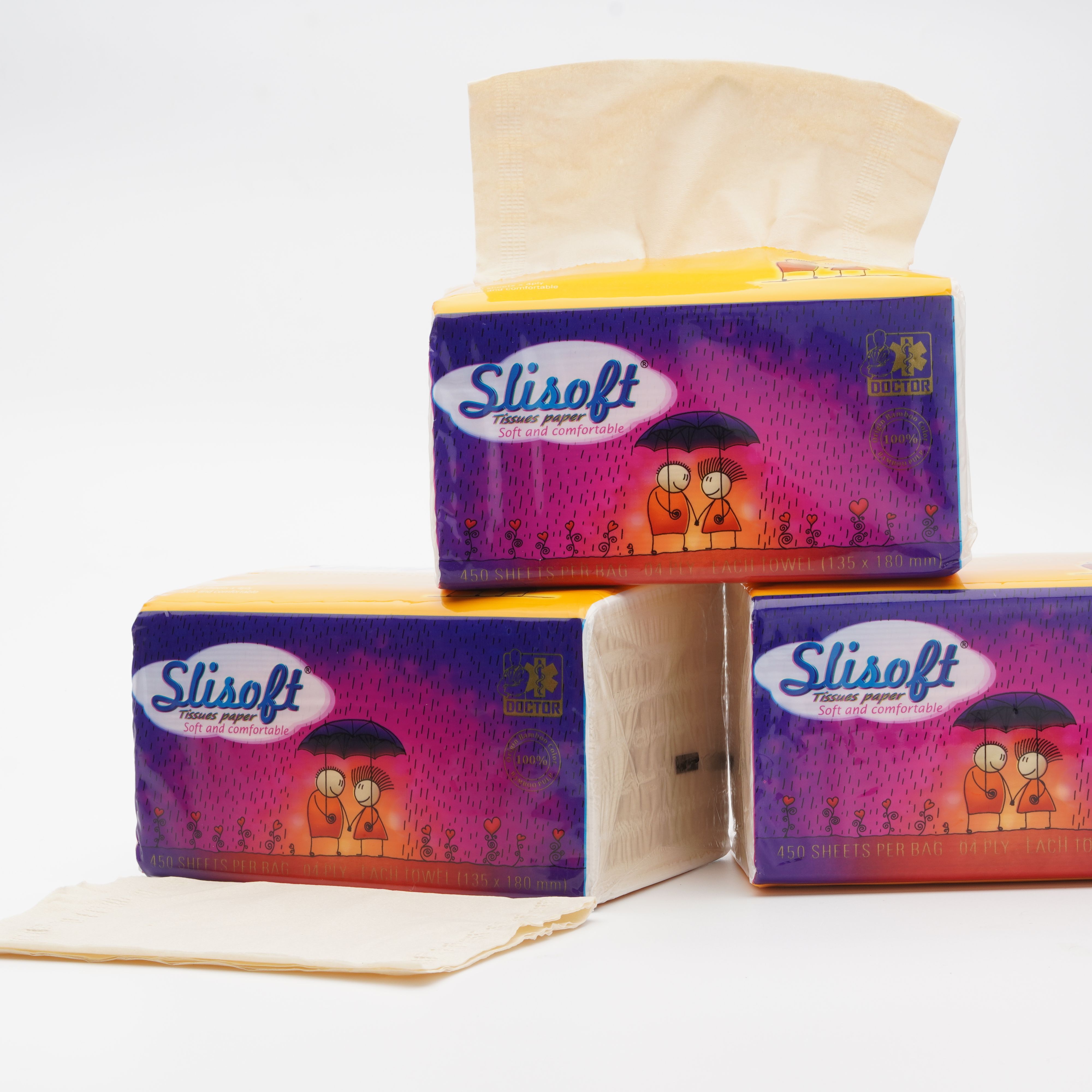 giấy ăn để bàn slisoft 4 lớp đa năng thân thiện môi trường không chất tẩy 6