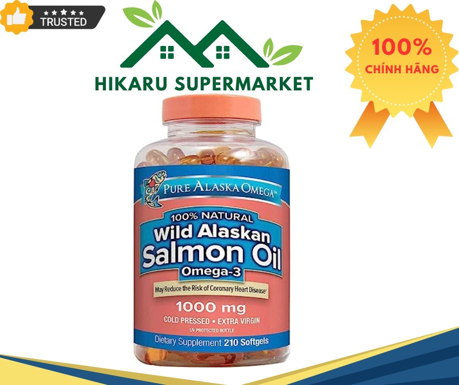Viên uống dầu cá pure alaska omega wild alaskan salmon oil omega-3 1000mg