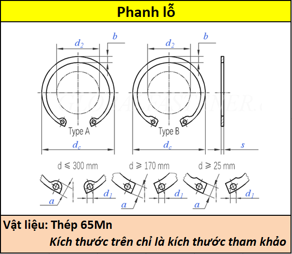 Phanh lỗ 8 (8.7) - 130 (137)