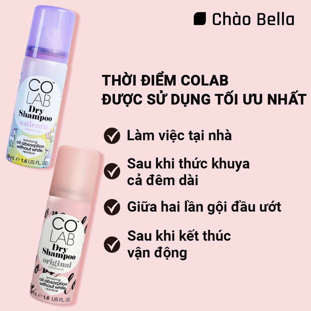 [Colab] Combo 2 Chai Dầu Gội Khô Colab mùi Original 50ml/chai