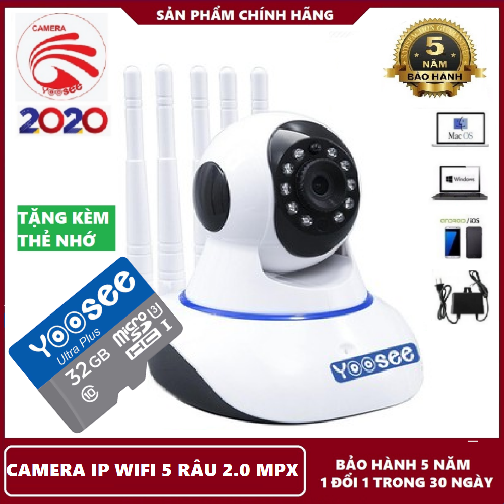 >> BÁO GIÁ CAMERA - CAMERA WIFI - CAMERA YOOSEE 5 RÂU KÈM THẺ NHỚ 128GB HIỂN THỊ 2.0 MPX CẢNH BÁO CHUYỂN ĐỘNG, CÓ TIẾNG V | Shopee Lazada Sendo Tiki mới nhất 52 Bảo hành 5 năm-Tặng kèm thẻ nhớ 32GB,Camera ip wifi 5 râu yoosee,camera yoosee 2.0 mpx,camera báo động,lưu trữ video,đàm thoại song phương tại shop KIM LONG STORE