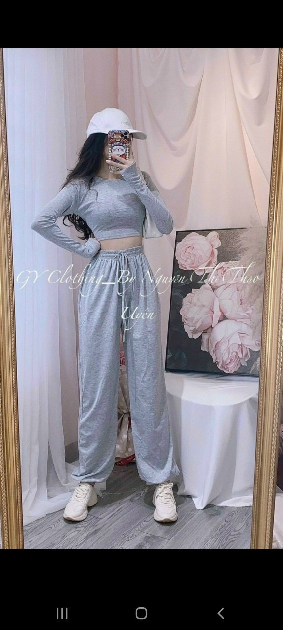 Sét bộ croptop tay dài-QH #setbonu