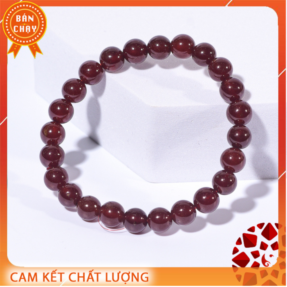 [HCM]Vòng tay ngọc hồng lựu (garnet) chuẩn AAA+ 8mm