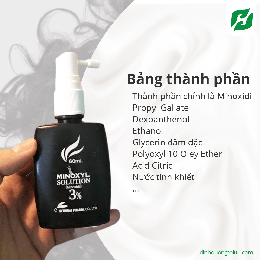 Xịt Mọc Tóc Minoxyl Solution 3% Giảm Rụng Tóc_Hói Đầu (Chai 60ml)