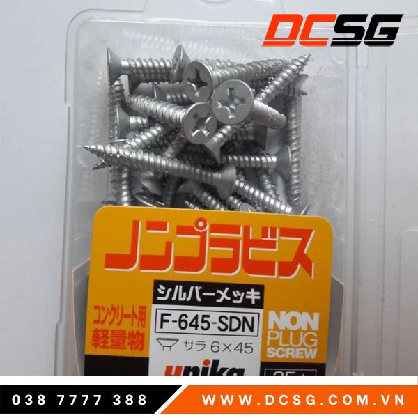 Ốc vít bắt tường, bê tông không dùng tắc kê Unika đầu bằng mã F | DCSG