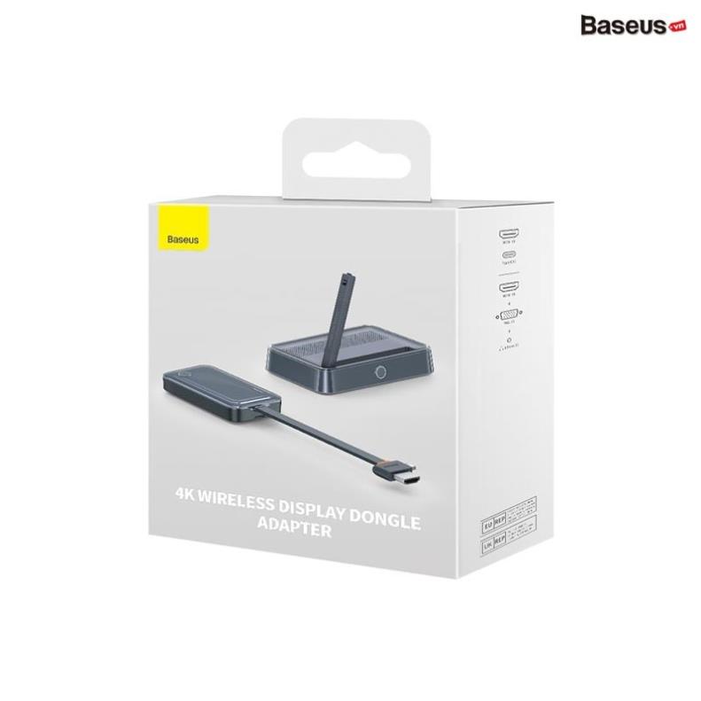 HDMI Không Dây Baseus 4K Wireless Display Dongle Adapter Cho Smartphone/ iPad/ Macbook