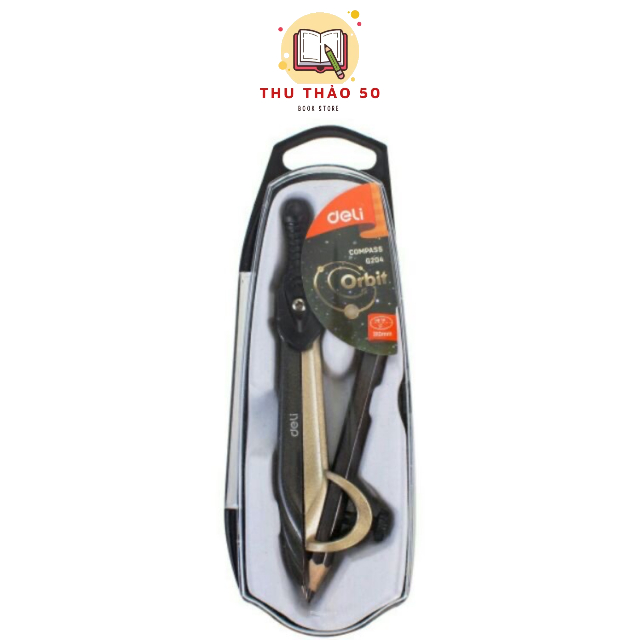 Compa vẽ học tập kẹp bút chì compass DELI Orbit G204.