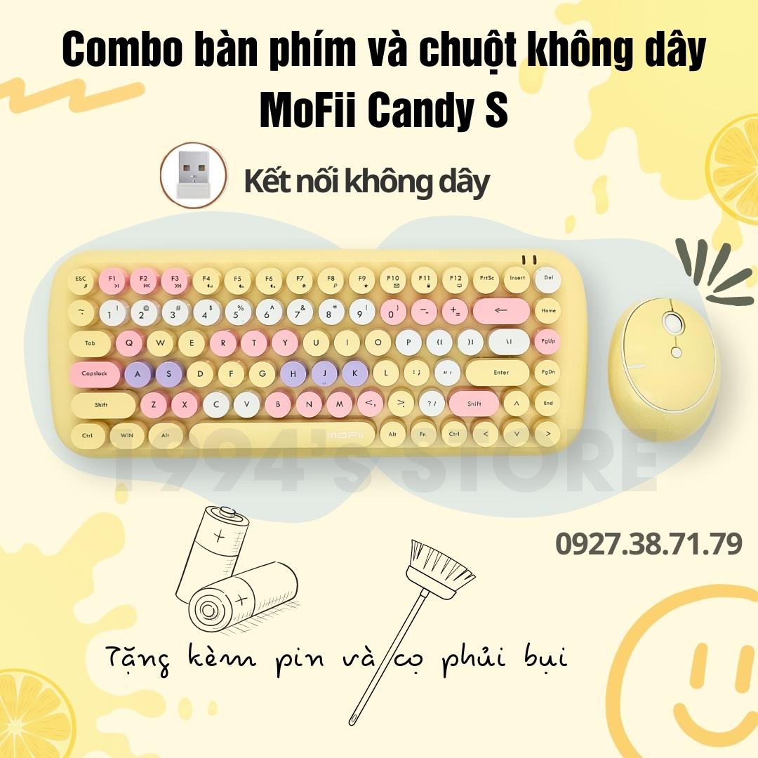 Bộ bàn phím giả cơ và chuột không dây MoFii Candy Mixed - Dùng cho PC, Laptop, Tivi, Điện thoại, Tablet - MoFii Candy S
