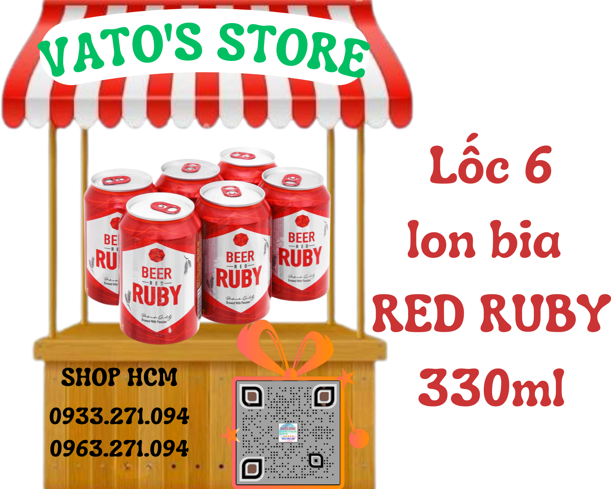 Bia red RUBY lon 330ml