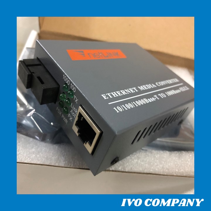 [HCM]Thiết Bị Chuyển Đổi Quang Điện 1 Sợi Media Converter 1FO 1 Quang 1 LAN 1Gbps Netlink HTB-GS-03AB