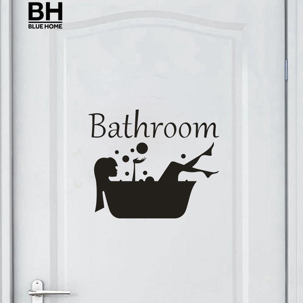 Decal trang trí tường - Cô Gái Đen Bathroom