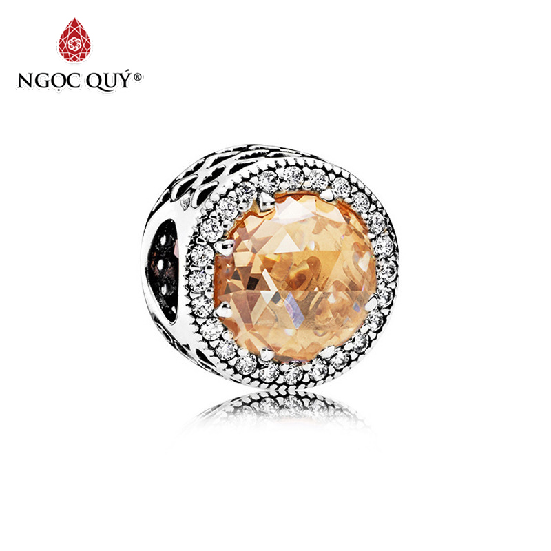 Charm bạc xỏ ngang đính đá - Ngọc Quý Gemstones