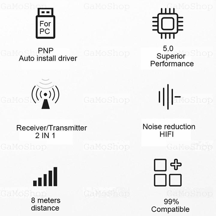 USB Bluetooth 5.0 TR6 Thu Và Phát Bluetooth Âm Thanh Stereo cực hay