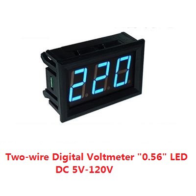 Đồng hồ đo vôn kế dc 5v-120v-0.56 led xanh dương